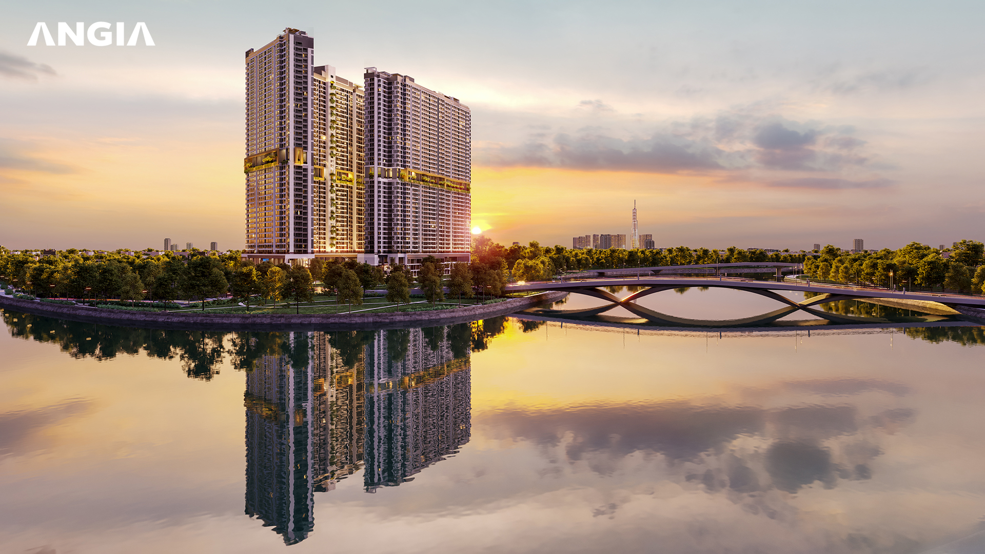 Phối cảnh tổng thể The Gió Riverside ven sông Đồng Nai